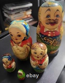 Russian Nesting Dolls-Signed on Bottom