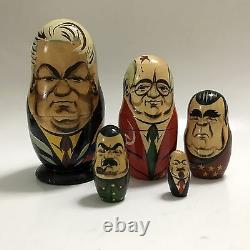 Russian Nesting Dolls Soviet Political Leaders Matryoshka Yeltsin Gorbachev 1991