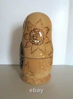 Russian Nesting Dolls VTG. 9.5 Hand Crafted 10 Piece Large Set USSR