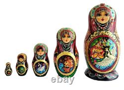 Russian Nesting dolls stacking Count Pushkin Painted At Hand By Shakheeva