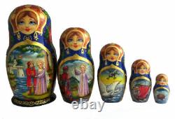 Russian Nesting dolls stacking Flowers Matryoshka Babushka Painted At Hand The