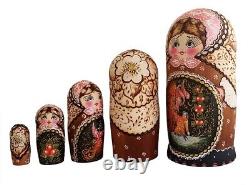 Russian Nesting dolls stacking Flowers Matryoshka Babushka Tale Folk Nagieva