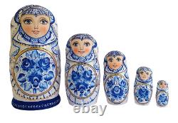 Russian Nesting dolls stacking Matryoshka 5 Pièces Paint At Hand By Soloveichik