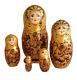 Russian Nesting Dolls Stacking Matryoshka Golden Painted At Hand By Voronina