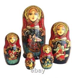 Russian Nesting dolls stacking Matryoshka Painted At Hand A st Petersburg Artist