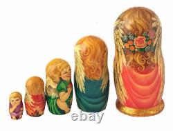 Russian Nesting dolls stacking Matryoshka Painted At Hand By Bogdanova