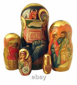 Russian Nesting dolls stacking Matryoshka Painted At Hand By Ilyine