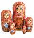 Russian Nesting Dolls Stacking Matryoshka Painted At Hand By Lepneva Prom