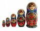 Russian Nesting Dolls Stacking Matryoshka Painted At Hand By Sergeeva