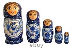 Russian Nesting dolls stacking Matryoshka Painted At Hand By Soloveichik Gift