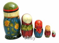 Russian Nesting dolls stacking Matryoshka Painted At Hand By Streltsova