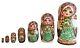 Russian Nesting Dolls Stacking Nest 7 Green Pièces Painted At Hand Rousanova