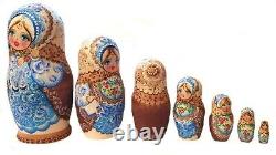 Russian Nesting dolls stacking Nest 7 Pièces Painted At Hand Rousanova