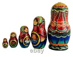 Russian Nesting dolls stacking Nest Matryoshka Painted At Hand By Smirnova