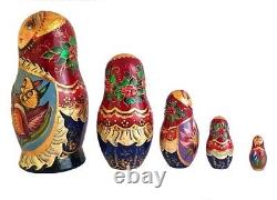 Russian Nesting dolls stacking Nest Matryoshka Painted At Hand By Stepkaeva
