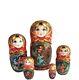 Russian Nesting Dolls Stacking Painted At Hand By Levachova 5 Pièces Bird Fire