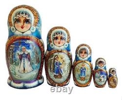 Russian Nesting dolls stacking Small Painted By Prokhorova Fairytale Popular