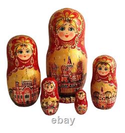 Russian Nesting dolls stacking dolls Flowers Matryoshka Painted By Brus Moscow