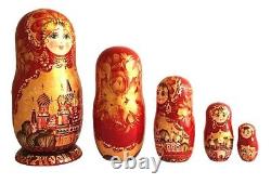 Russian Nesting dolls stacking dolls Flowers Matryoshka Painted By Brus Moscow