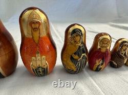 Russian Orthodox Matreshka wood Nesting Dolls, Set Of 10 Dolls, clean