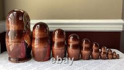 Russian Orthodox Nesting Dolls, Set Of 10 Dolls All Signed, Christianity, 10 T