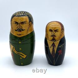 Russian Political Leaders Painted Matryoshka Nesting Wood 10 Doll Set