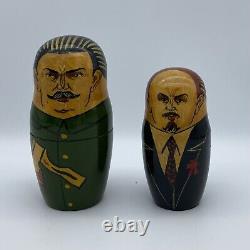 Russian Political Leaders Painted Matryoshka Nesting Wood 10 Doll Set