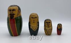 Russian Political Leaders Painted Matryoshka Nesting Wood 10 Doll Set