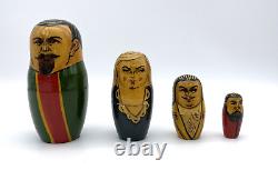 Russian Political Leaders Painted Matryoshka Nesting Wood 10 Doll Set