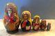 Russian Religious Icon Nesting Doll Virgin Mary & Jesus 5 Pcs Signed