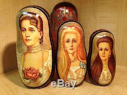Russian Romanov Tsar Queen Prince Princess Portraits Matryoshka Nesting Doll 10