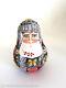 Russian Santa Roly Poly Russian Hand Carved Hand Painted No Nesting Doll