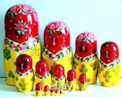 Russian Semenov Nesting dolls Matryoshka set 15 pcs. Hand painted in Russia 12'