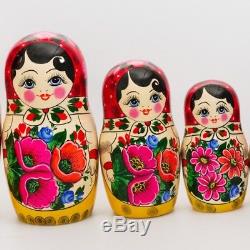 Russian Semenov Nesting dolls Matryoshka set 15 pcs. Hand painted in Russia 12'