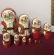 Russian Souvenirs Santa Nesting Dolls Matryoshka Wood Stacking Large Set 10