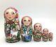 Russian Tale Tea Party Nesting Doll Hand Carved Hand Painted Signed Art