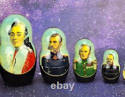 Russian Tsars 10-pcs. Nesting Doll MATRYOSHKA. 1980's, very well (BI#MK/181217)