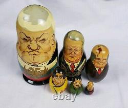 Russian USSR Soviet Political Leaders Wood Nesting Doll Matryoshka 12 pc set