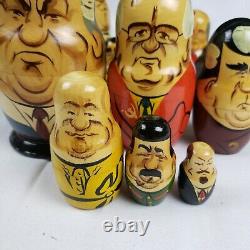 Russian USSR Soviet Political Leaders Wood Nesting Doll Matryoshka 12 pc set