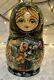 Russian Wood Fairytale Nesting Doll With 8 Christmas Tree Ornaments- Signed