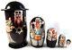 Russian Wooden Matryoshka Nesting Doll Jewish Family Large 16 Cm 5 Pcs Set