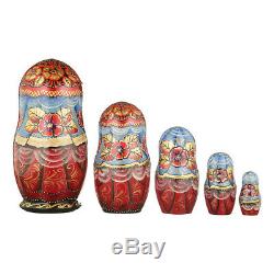 Russian Wooden Nesting Dolls hand painted Matryoshka 5 pcs Fairy Tale 7.5'' BT21