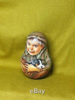 Russian doll MATRYOSHKA Roly Poly HAND-PAINTED