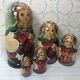 Russian Doll Nesting Dolls Set Of 5 Matryoshka, Toy Soldier And Bear On Design