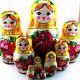 Russian Dolls 10 Pcs Nesting Matryoshka Babushka Stacking Wooden New Toy 9 Inch