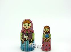 Russian matryoshka Nesting Dolls 5 MATT HAND PAINTED TRADITIONAL Karavay RYABOVA