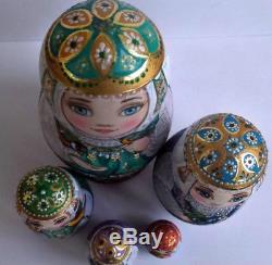 Russian matryoshka doll nesting babushka Birds handmade exclusive
