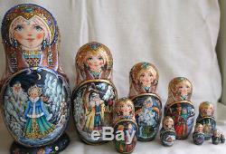 Russian matryoshka doll nesting babushka Christmas tales handmade exclusive