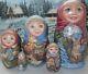 Russian Matryoshka Doll Nesting Babushka Christmas Winter Handmade Exclusive