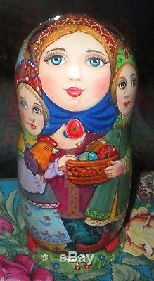 Russian matryoshka doll nesting babushka Easter handmade exclusive